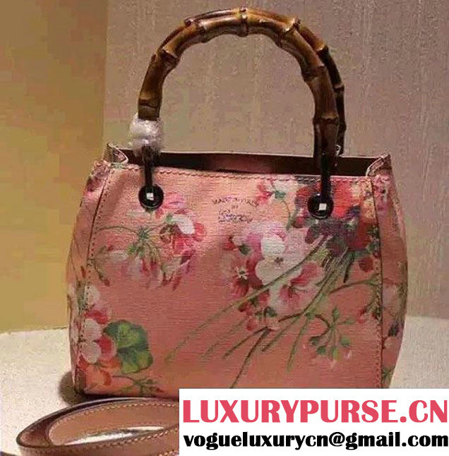 Gucci Bamboo Blooms Print Mini Shoulder Bag 368823 Pink 2016