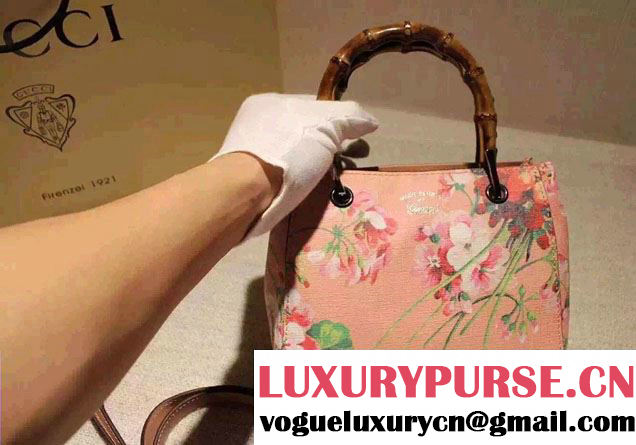 Gucci Bamboo Blooms Print Mini Shoulder Bag 368823 Pink 2016