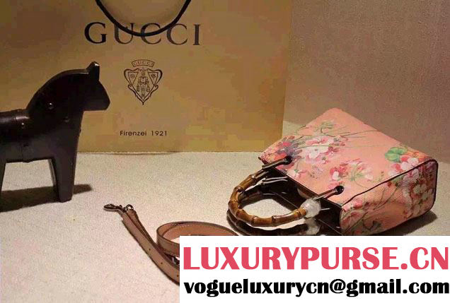 Gucci Bamboo Blooms Print Mini Shoulder Bag 368823 Pink 2016