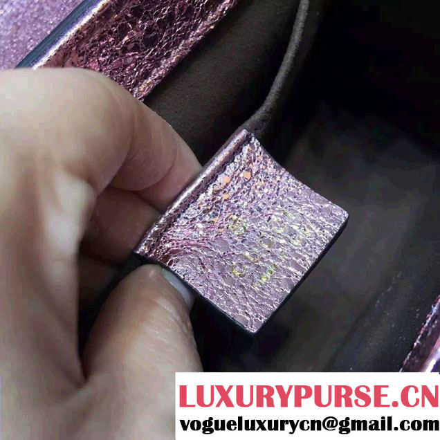 Gucci Padlock Metallic Leather Shoulder Bag 409487 Pink 2016