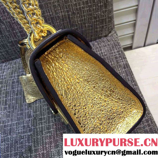 Gucci Padlock Metallic Leather Shoulder Bag 409487 Gold 2016