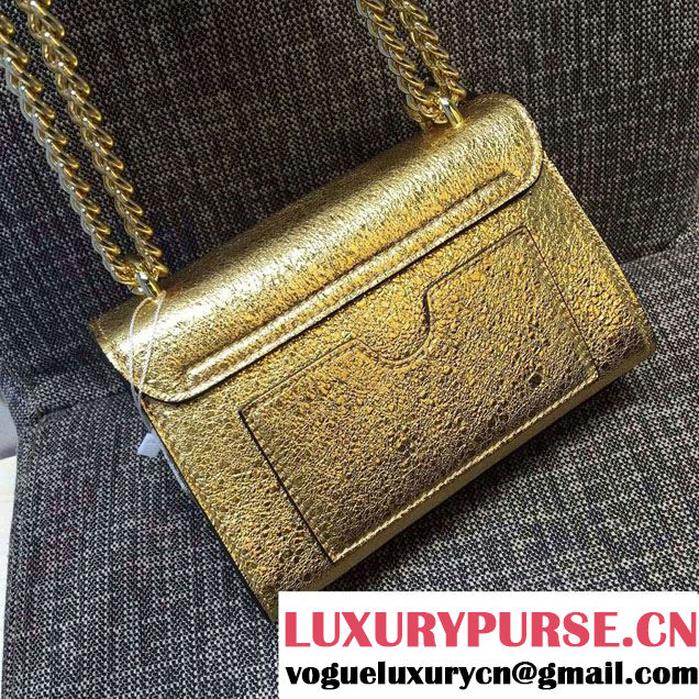 Gucci Padlock Metallic Leather Shoulder Bag 409487 Gold 2016