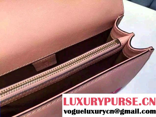 Gucci Heart Leather Shoulder Bag 413719 Pink 2016