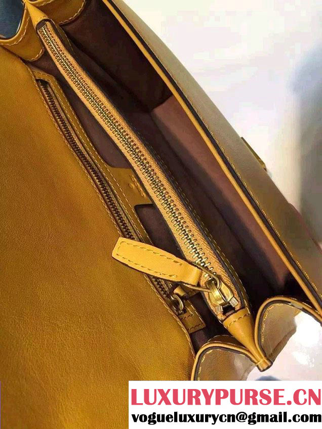 Gucci Heart Leather Shoulder Bag 413718 Yellow 2016