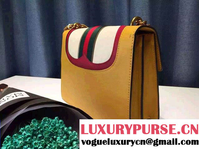 Gucci Heart Leather Shoulder Bag 413718 Yellow 2016
