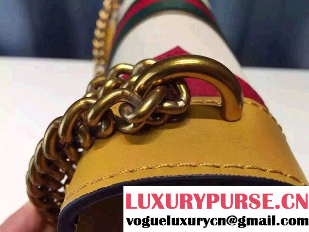 Gucci Heart Leather Shoulder Bag 413718 Yellow 2016