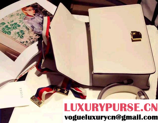 Gucci Sylvie Chain Leather Shoulder Bag 421882 Off-white 2016