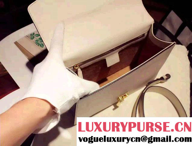 Gucci Sylvie Chain Leather Shoulder Bag 421882 Off-white 2016