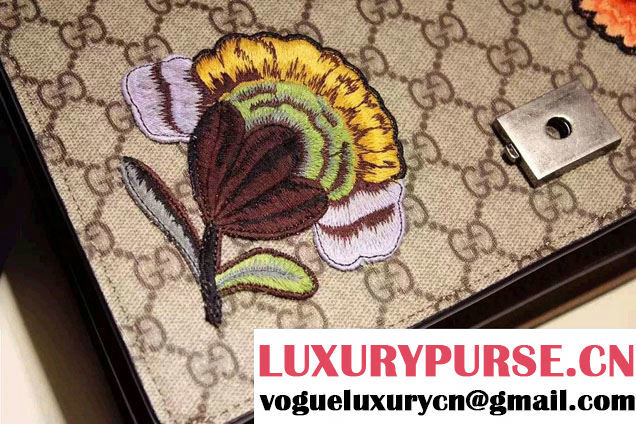 Gucci Dionysus GG Supreme Butterfly and Flowers Canvas Shoulder Medium Bag 403348 2016