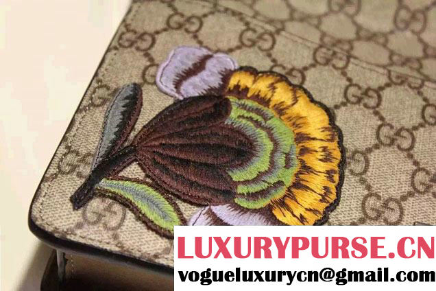 Gucci Dionysus GG Supreme Butterfly and Flowers Canvas Shoulder Small Bag 400249 2016