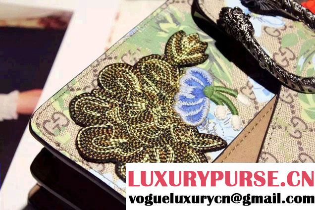 Gucci Dionysus GG Supreme Bee and Flowers Canvas Shoulder Medium Bag 403348
