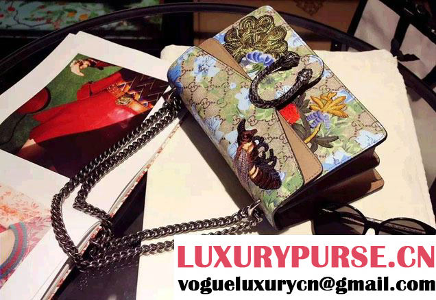 Gucci Dionysus GG Supreme Bee and Flowers Canvas Shoulder Small Bag 400249 2016