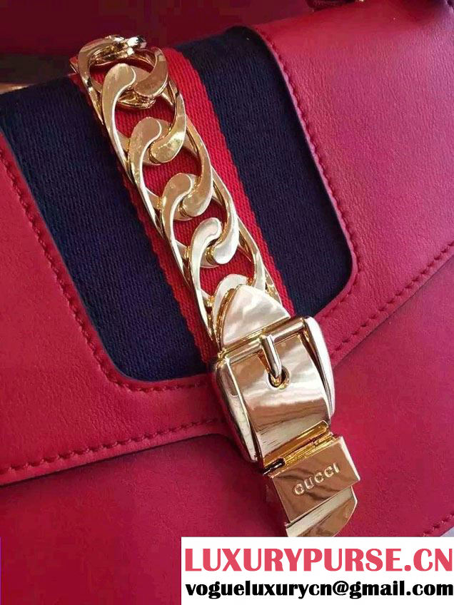 Gucci Sylvie Chain Leather Shoulder Bag 421882 Off-white 2016