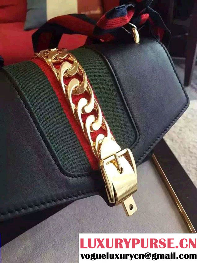 Gucci Sylvie Chain Leather Shoulder Bag 421882 Off-white 2016