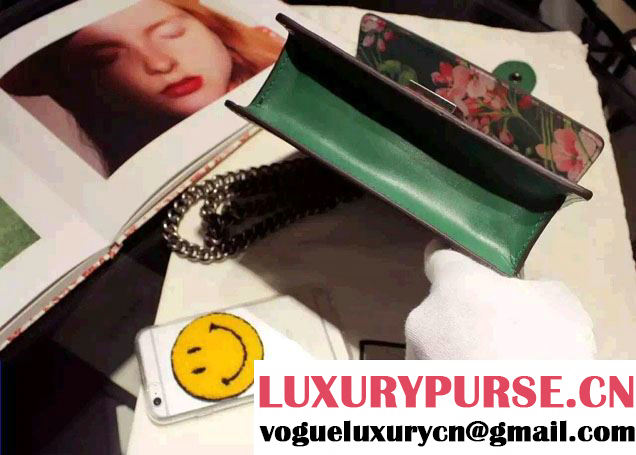 Gucci Mini Dionysus Blooms Print Leather Shoulder Bag 421970 Green 2016