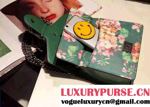 Gucci Mini Dionysus Blooms Print Leather Shoulder Bag 421970 Green 2016