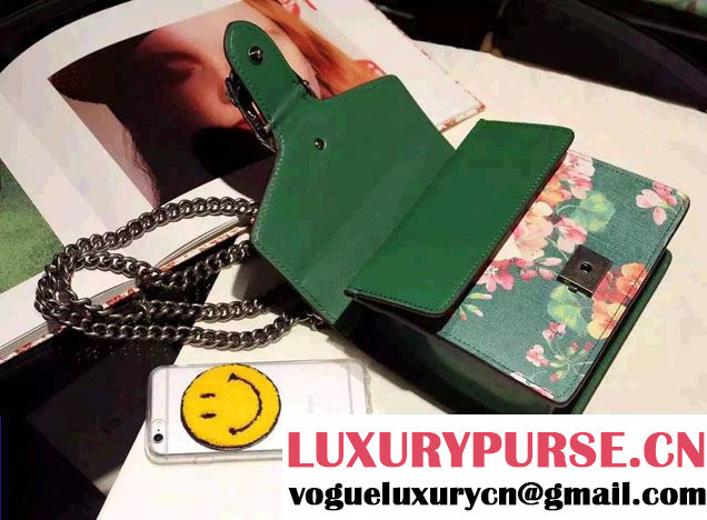 Gucci Mini Dionysus Blooms Print Leather Shoulder Bag 421970 Green 2016