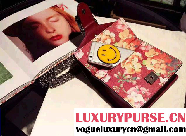 Gucci Mini Dionysus Blooms Print Leather Shoulder Bag 421970 Red 2016