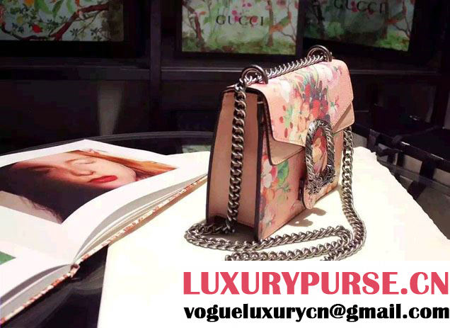 Gucci Mini Dionysus Blooms Print Leather Shoulder Bag 421970 Pink 2016