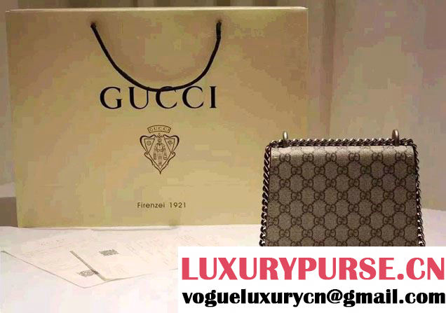 Gucci Mini Dionysus GG Supreme Canvas Shoulder Bag 421970 Red 2016