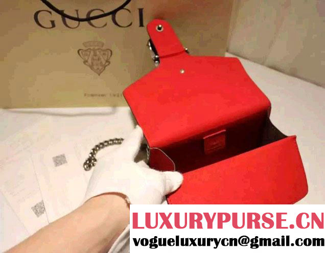 Gucci Mini Dionysus GG Supreme Canvas Shoulder Bag 421970 Red 2016