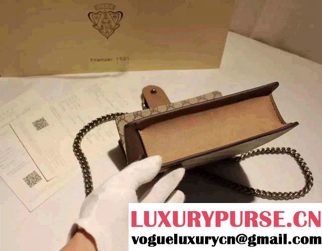 Gucci Mini Dionysus GG Supreme Canvas Shoulder Bag 421970 Apricot 2016