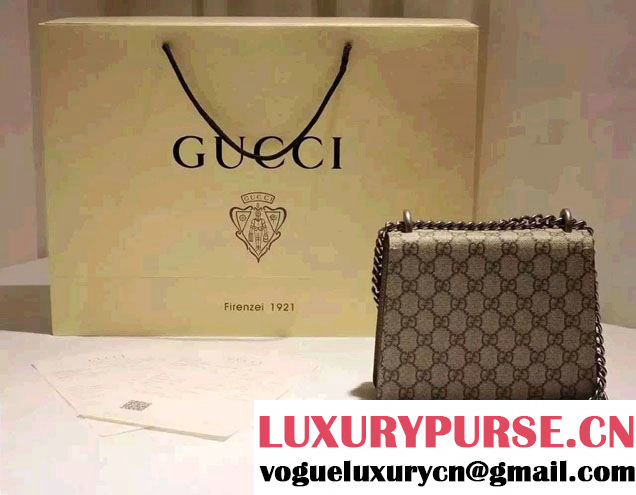 Gucci Mini Dionysus GG Supreme Canvas Shoulder Bag 421970 Apricot 2016