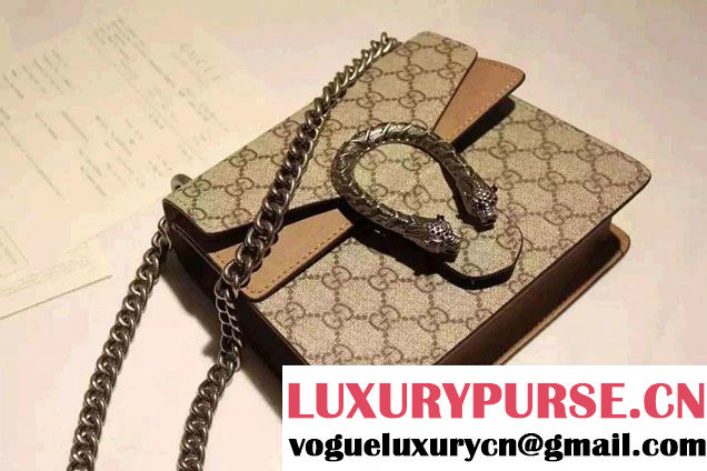 Gucci Mini Dionysus GG Supreme Canvas Shoulder Bag 421970 Apricot 2016