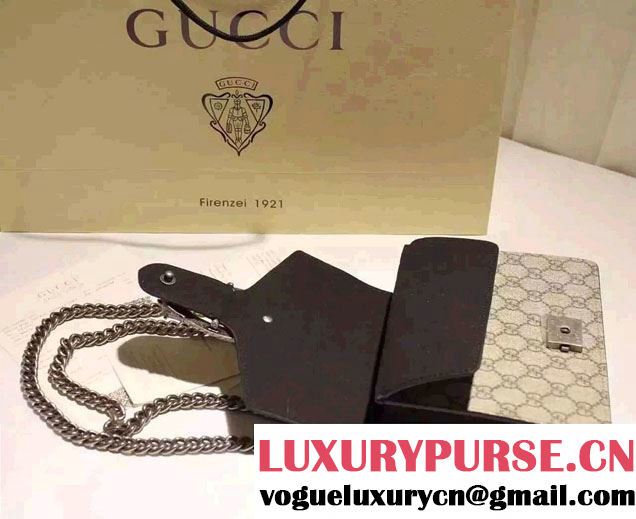 Gucci Mini Dionysus GG Supreme Canvas Shoulder Bag 421970 Black 2016