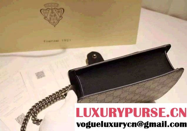 Gucci Mini Dionysus GG Supreme Canvas Shoulder Bag 421970 Black 2016