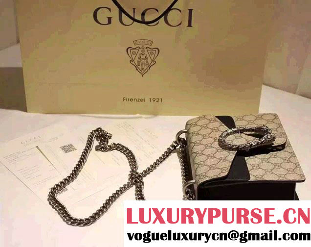 Gucci Mini Dionysus GG Supreme Canvas Shoulder Bag 421970 Black 2016