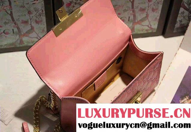 Gucci Padlock Gucci Signature Leather Shoulder Small Bag 409487 Pink 2016