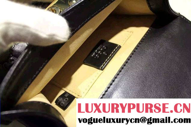 Gucci Padlock Gucci Signature Leather Shoulder Small Bag 409487 Black 2016