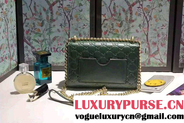 Gucci Padlock Gucci Signature Leather Shoulder Small Bag 409487 Green 2016