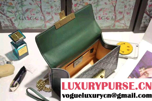 Gucci Padlock Gucci Signature Leather Shoulder Small Bag 409487 Green 2016