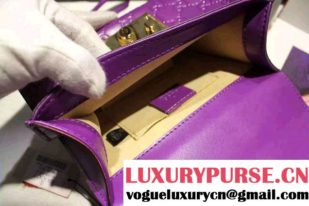 Gucci Padlock Gucci Signature Leather Shoulder Small Bag 409487 Purple 2016
