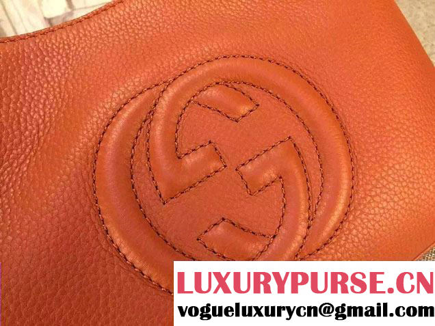Gucci Soho Leather Shoulder Mini Bag 387043 Orange 2016