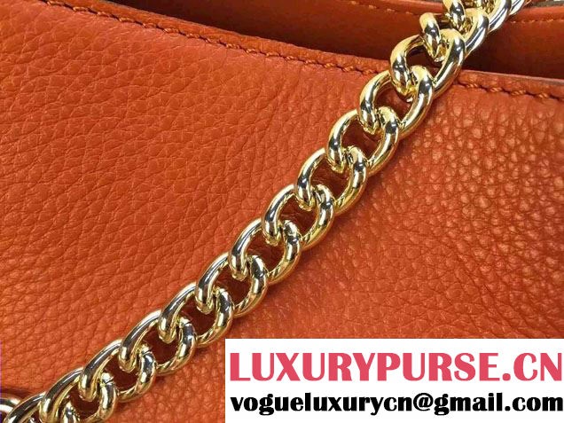 Gucci Soho Leather Shoulder Mini Bag 387043 Orange 2016