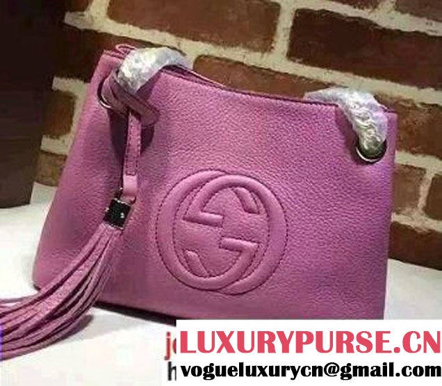 Gucci Soho Leather Shoulder Mini Bag 387043 Pink 2016