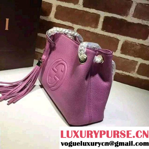Gucci Soho Leather Shoulder Mini Bag 387043 Pink 2016