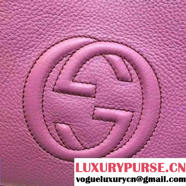 Gucci Soho Leather Shoulder Mini Bag 387043 Pink 2016