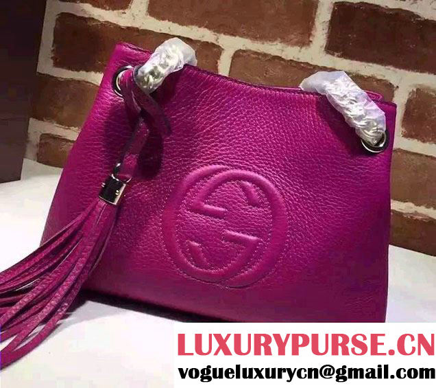 Gucci Soho Leather Shoulder Mini Bag 387043 Purple 2016