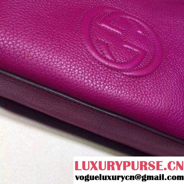 Gucci Soho Leather Shoulder Mini Bag 387043 Purple 2016