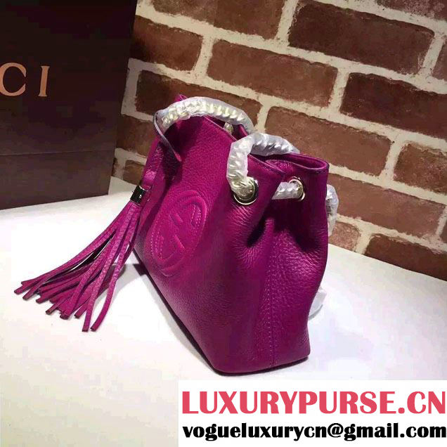 Gucci Soho Leather Shoulder Mini Bag 387043 Purple 2016