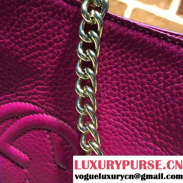 Gucci Soho Leather Shoulder Mini Bag 387043 Purple 2016