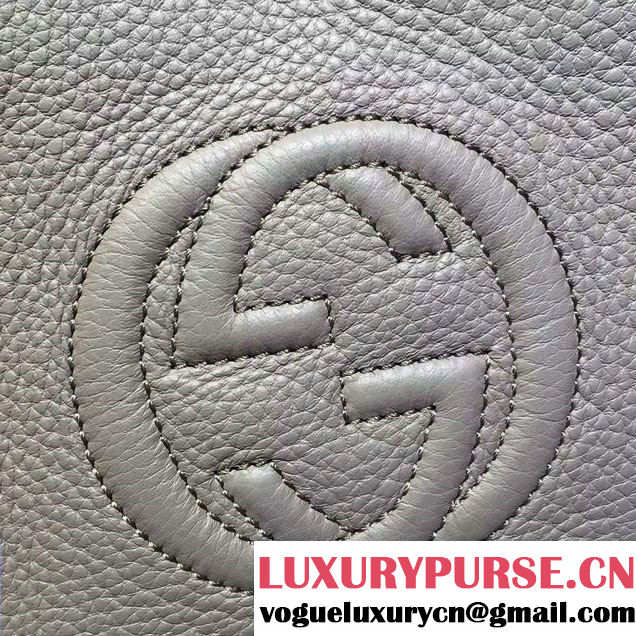 Gucci Soho Leather Shoulder Mini Bag 387043 Gray 2016