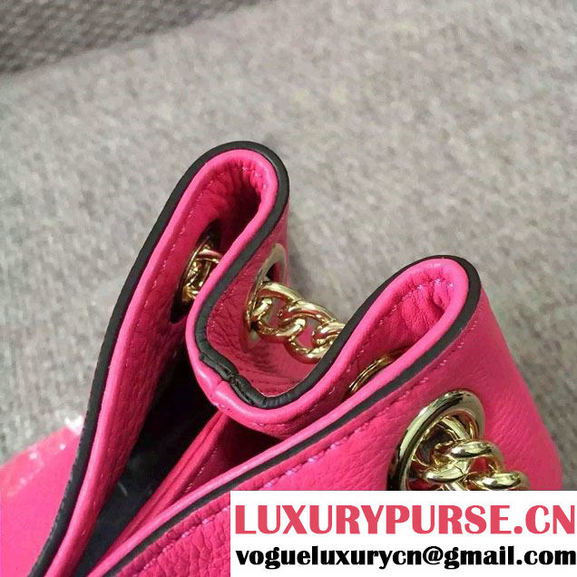 Gucci Soho Leather Shoulder Mini Bag 387043 Fushia 2016