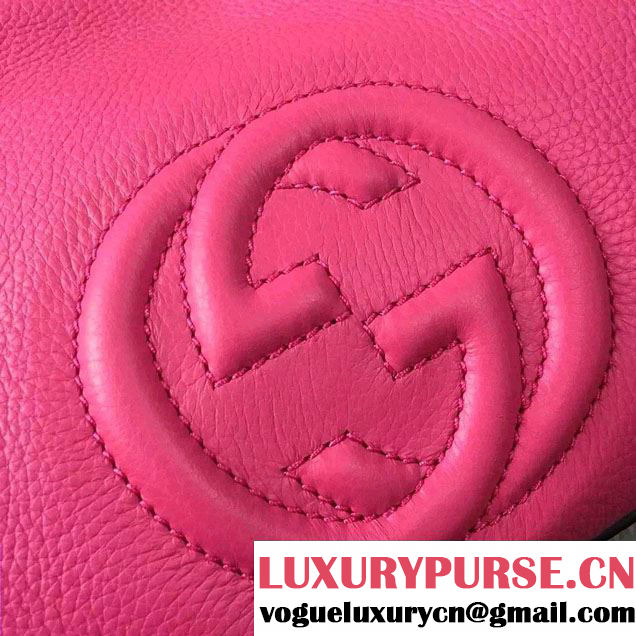 Gucci Soho Leather Shoulder Mini Bag 387043 Fushia 2016