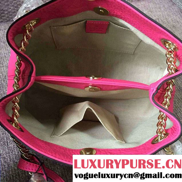 Gucci Soho Leather Shoulder Mini Bag 387043 Fushia 2016