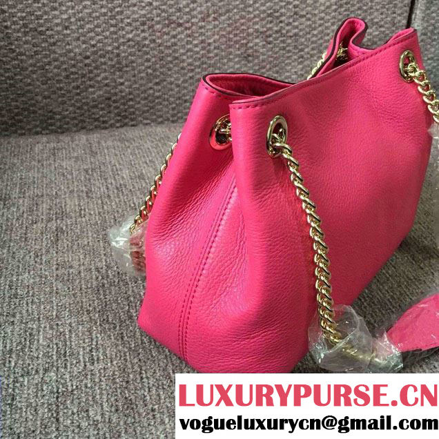 Gucci Soho Leather Shoulder Mini Bag 387043 Fushia 2016